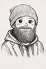 Quirky bearded man doodle in black and white.jpeg