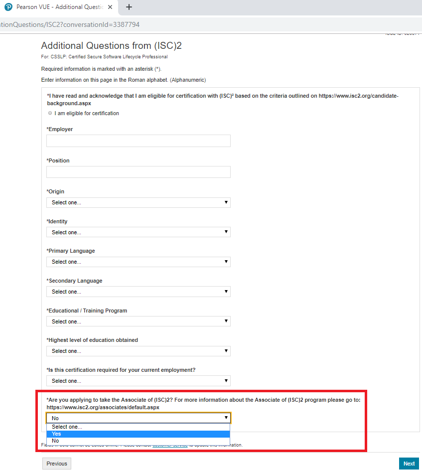 Associate CISSP mistake - (ISC)² Community