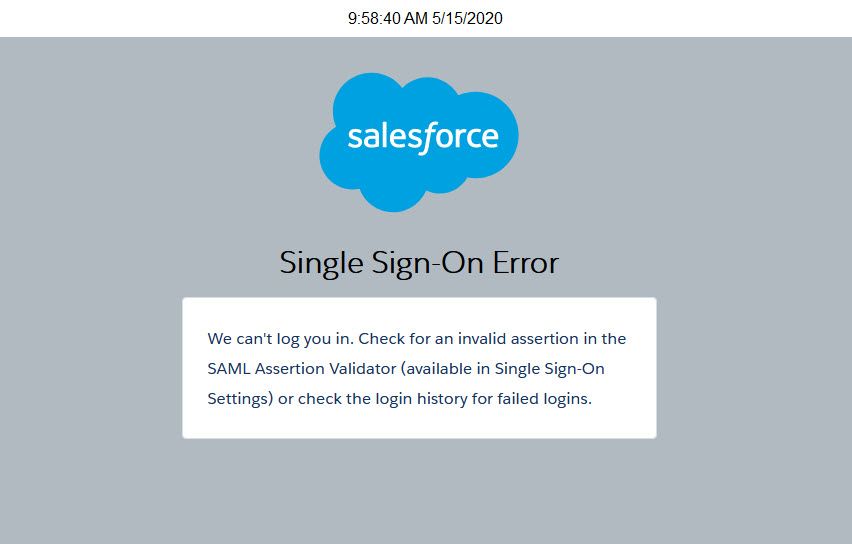 SalesForce Sign-On error