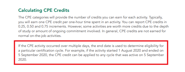 CPE Rollover Credits - ISC2 Community